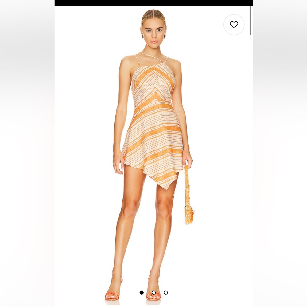NWT L'Academie Manon Mini Dress in Chai Stripe Size S